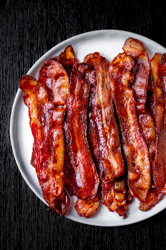 A Plate of crispy bacon